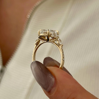 Round Halo, Pave & Split Shank Engagement Ring – 1.93 CT Lab Grown Diamond
