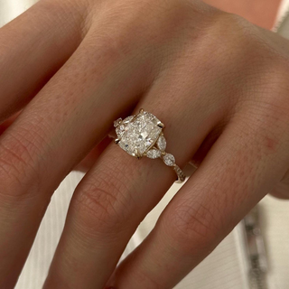Round Halo, Pave & Split Shank Engagement Ring – 1.93 CT Lab Grown Diamond