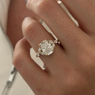 Round Halo, Pave & Split Shank Engagement Ring – 1.93 CT Lab Grown Diamond