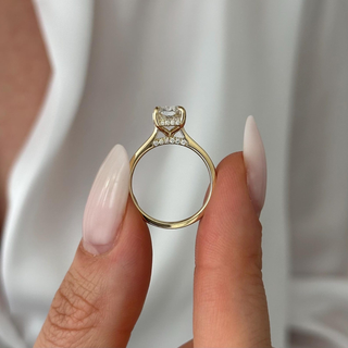 Round Halo, Pave & Split Shank Engagement Ring – 1.93 CT Lab Grown Diamond