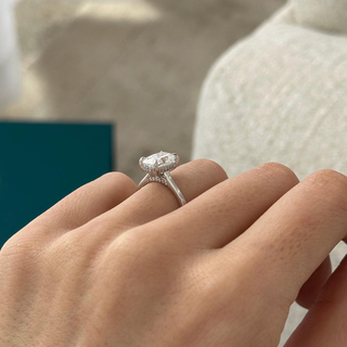 Round Halo, Pave & Split Shank Engagement Ring – 1.93 CT Lab Grown Diamond