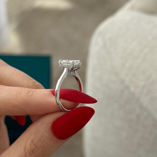 Round Halo, Pave & Split Shank Engagement Ring – 1.93 CT Lab Grown Diamond
