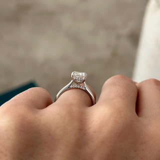 Round Halo, Pave & Split Shank Engagement Ring – 1.93 CT Lab Grown Diamond