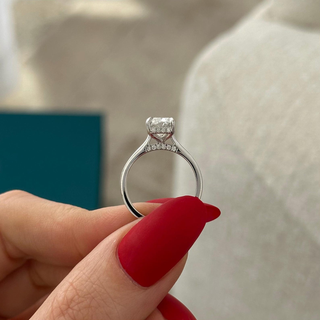 Round Halo, Pave & Split Shank Engagement Ring – 1.93 CT Lab Grown Diamond
