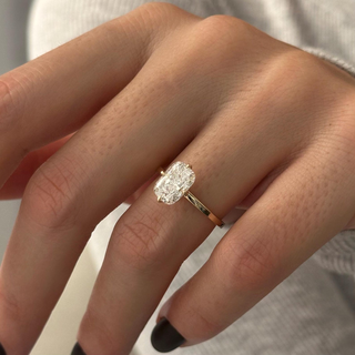 Round Halo, Pave & Split Shank Engagement Ring – 1.93 CT Lab Grown Diamond