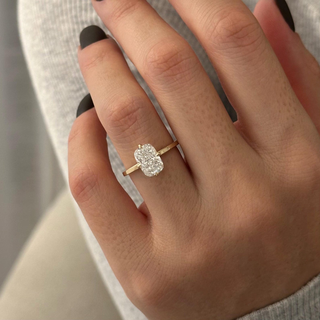 Round Halo, Pave & Split Shank Engagement Ring – 1.93 CT Lab Grown Diamond