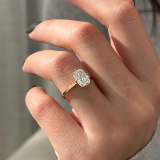 Round Halo, Pave & Split Shank Engagement Ring – 1.93 CT Lab Grown Diamond