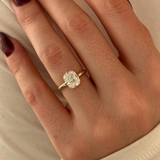 Round Halo, Pave & Split Shank Engagement Ring – 1.93 CT Lab Grown Diamond
