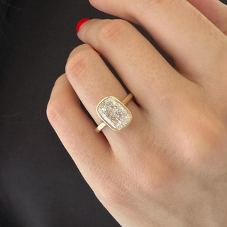 Round Halo, Pave & Split Shank Engagement Ring – 1.93 CT Lab Grown Diamond