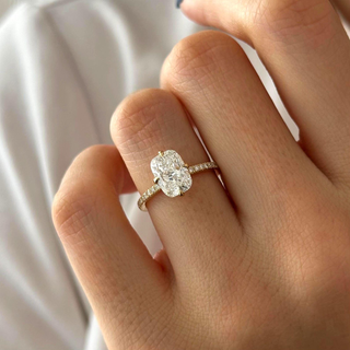 Round Halo, Pave & Split Shank Engagement Ring – 1.93 CT Lab Grown Diamond