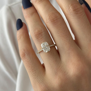 Round Halo, Pave & Split Shank Engagement Ring – 1.93 CT Lab Grown Diamond