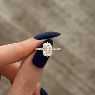 Round Halo, Pave & Split Shank Engagement Ring – 1.93 CT Lab Grown Diamond