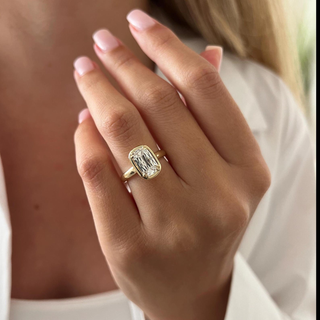 Round Halo, Pave & Split Shank Engagement Ring – 1.93 CT Lab Grown Diamond