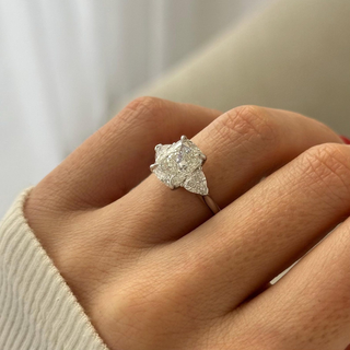 Round Halo, Pave & Split Shank Engagement Ring – 1.93 CT Lab Grown Diamond