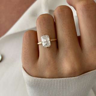 Round Halo, Pave & Split Shank Engagement Ring – 1.93 CT Lab Grown Diamond
