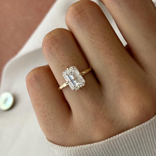 Round Halo, Pave & Split Shank Engagement Ring – 1.93 CT Lab Grown Diamond