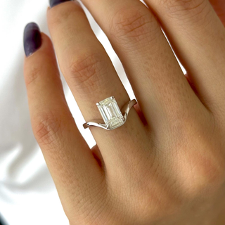 Round Halo, Pave & Split Shank Engagement Ring – 1.93 CT Lab Grown Diamond