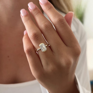 Round Halo, Pave & Split Shank Engagement Ring – 1.93 CT Lab Grown Diamond