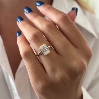 Round Halo, Pave & Split Shank Engagement Ring – 1.93 CT Lab Grown Diamond