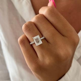 Round Halo, Pave & Split Shank Engagement Ring – 1.93 CT Lab Grown Diamond