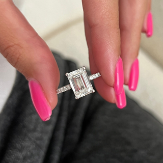 Round Halo, Pave & Split Shank Engagement Ring – 1.93 CT Lab Grown Diamond
