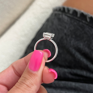 Round Halo, Pave & Split Shank Engagement Ring – 1.93 CT Lab Grown Diamond