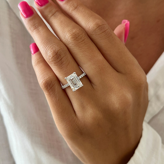 Round Halo, Pave & Split Shank Engagement Ring – 1.93 CT Lab Grown Diamond