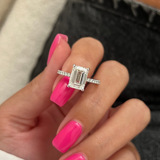 Round Halo, Pave & Split Shank Engagement Ring – 1.93 CT Lab Grown Diamond