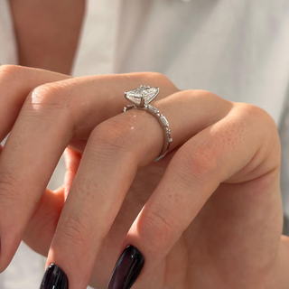 Round Halo, Pave & Split Shank Engagement Ring – 1.93 CT Lab Grown Diamond