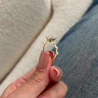 Round Halo, Pave & Split Shank Engagement Ring – 1.93 CT Lab Grown Diamond