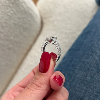 Round Halo, Pave & Split Shank Engagement Ring – 1.93 CT Lab Grown Diamond