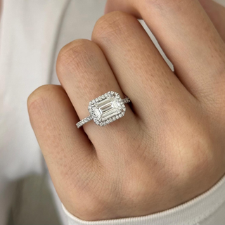 Round Halo, Pave & Split Shank Engagement Ring – 1.93 CT Lab Grown Diamond