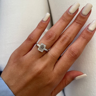Round Halo, Pave & Split Shank Engagement Ring – 1.93 CT Lab Grown Diamond