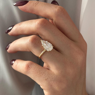Round Halo, Pave & Split Shank Engagement Ring – 1.93 CT Lab Grown Diamond