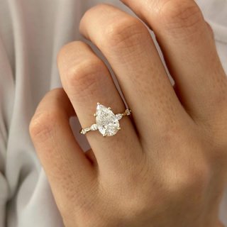 Round Halo, Pave & Split Shank Engagement Ring – 1.93 CT Lab Grown Diamond