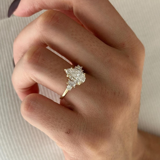Round Halo, Pave & Split Shank Engagement Ring – 1.93 CT Lab Grown Diamond
