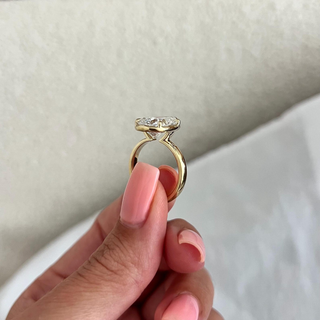 Round Halo, Pave & Split Shank Engagement Ring – 1.93 CT Lab Grown Diamond
