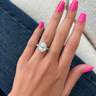 Round Halo, Pave & Split Shank Engagement Ring – 1.93 CT Lab Grown Diamond