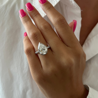 Round Halo, Pave & Split Shank Engagement Ring – 1.93 CT Lab Grown Diamond