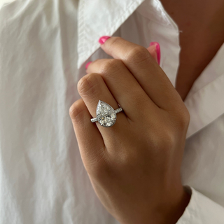 Round Halo, Pave & Split Shank Engagement Ring – 1.93 CT Lab Grown Diamond