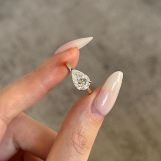 Round Halo, Pave & Split Shank Engagement Ring – 1.93 CT Lab Grown Diamond