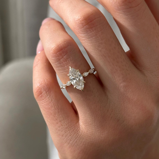 Round Halo, Pave & Split Shank Engagement Ring – 1.93 CT Lab Grown Diamond