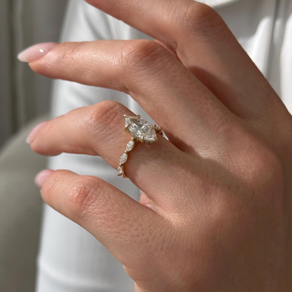 Round Halo, Pave & Split Shank Engagement Ring – 1.93 CT Lab Grown Diamond