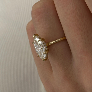 Round Halo, Pave & Split Shank Engagement Ring – 1.93 CT Lab Grown Diamond
