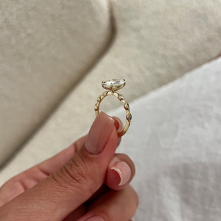 Round Halo, Pave & Split Shank Engagement Ring – 1.93 CT Lab Grown Diamond