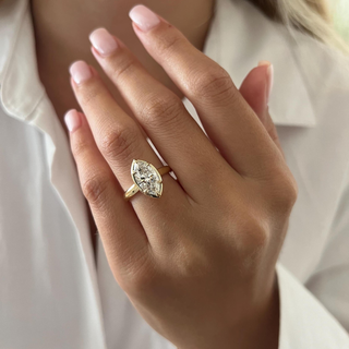 Round Halo, Pave & Split Shank Engagement Ring – 1.93 CT Lab Grown Diamond