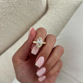 Round Halo, Pave & Split Shank Engagement Ring – 1.93 CT Lab Grown Diamond