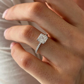 Round Halo, Pave & Split Shank Engagement Ring – 1.93 CT Lab Grown Diamond
