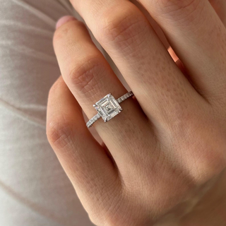 Round Halo, Pave & Split Shank Engagement Ring – 1.93 CT Lab Grown Diamond