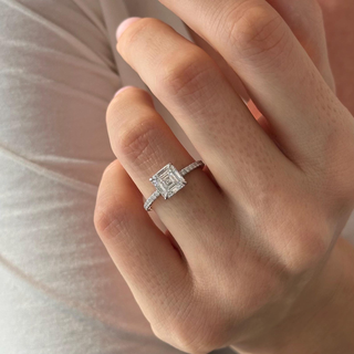 Round Halo, Pave & Split Shank Engagement Ring – 1.93 CT Lab Grown Diamond